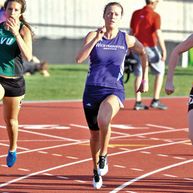 Megan Molumby running on track