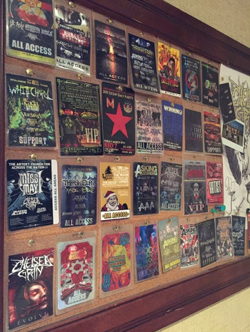 wall of tour passes
