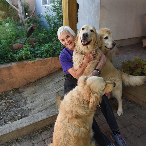 Helen Hodgson with dogs