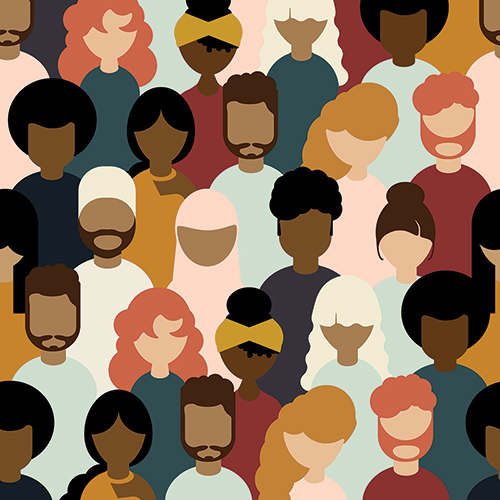 illustration with people of all different colors 